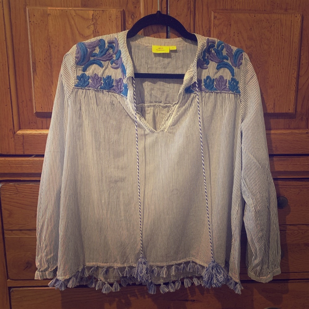 Roberta Roller Rabbit Embroidered Cotton Top